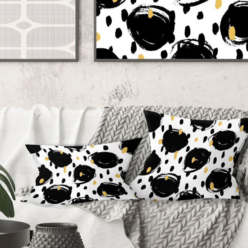 Motif géométrique monochrome V - Coussin Mid-Century