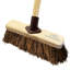 10'' Outdoor Broom Yard Brush with Stiff Natural Bassine Bristles for Patios and Garden