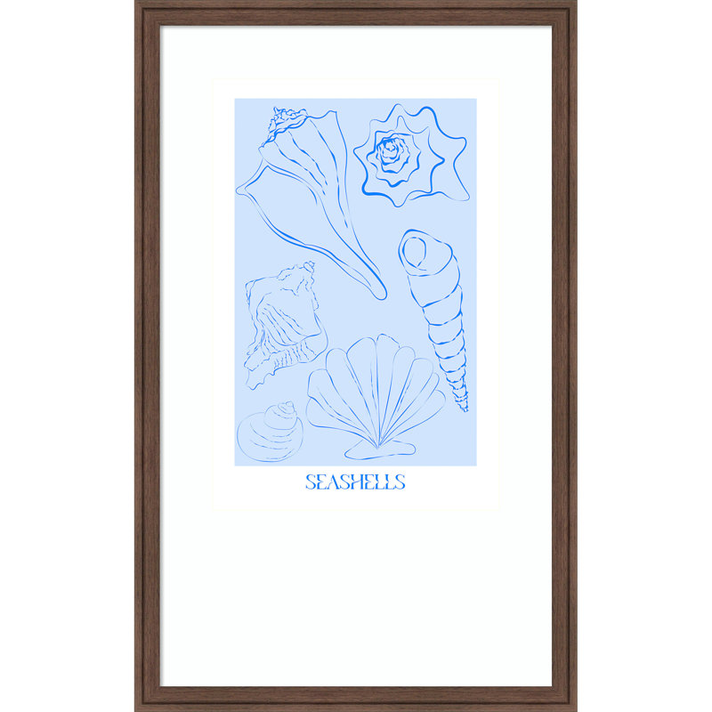 Impression sur bois, "Seashells" par Treechild, Brun moyen Florence