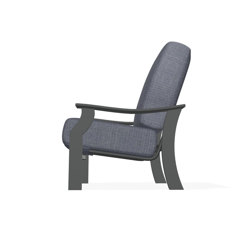St. Catherine Marine Grade Polymer Deep Seating Cushion Arm Chair, Proven Denim, Graphite