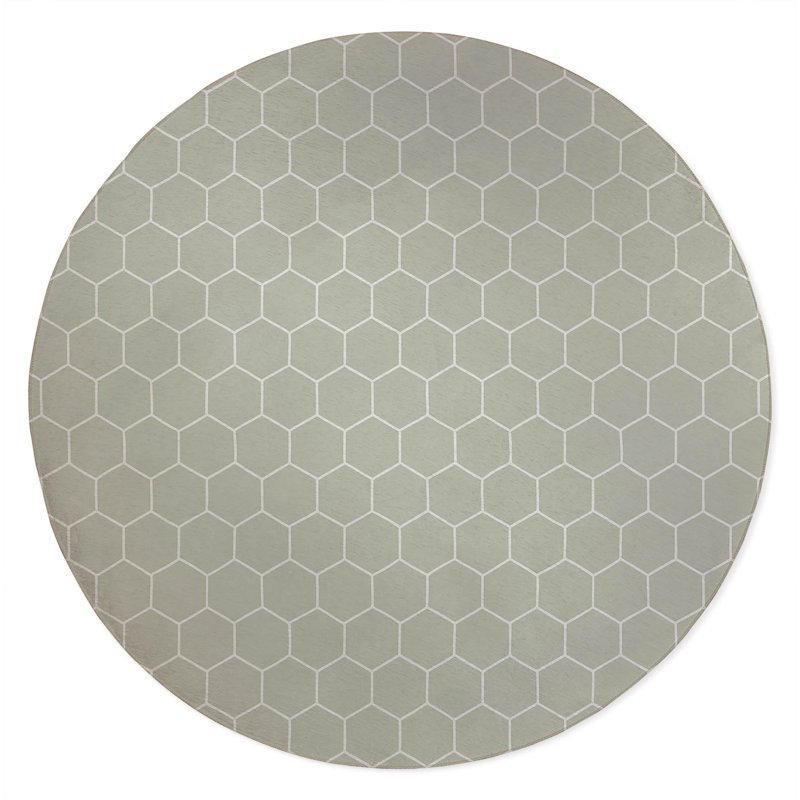 Comb Non-Slip Outdoor Rug, Round 5'