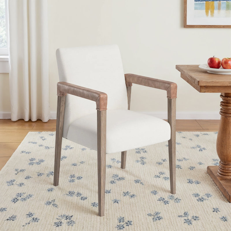 Morelle 20.75'' H Linen Upholstered Armchair, Polyester White