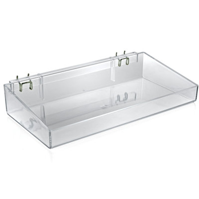 16" W Open Tray for Pegboard or Slatwall, 2-Pack