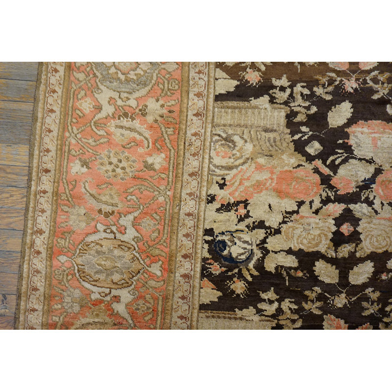 Antique Caucasian Rare Room Size European Floral Pattern Karabagh Rug