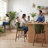 Mid-Century Modern Counter Stool, Fabric Upholstered Barstool with Wingback, Armless Counter Height Bar Stool With Wood Legs, Metal Footrest, For Kitchen Island Bar Counter, Green, Single-124824999-119619504