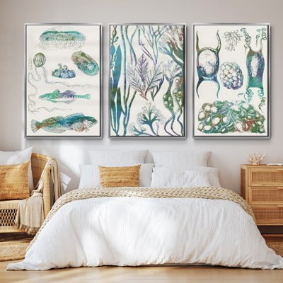 Ensemble de 3 pièces encadrées sur toile Seaside Color Study I