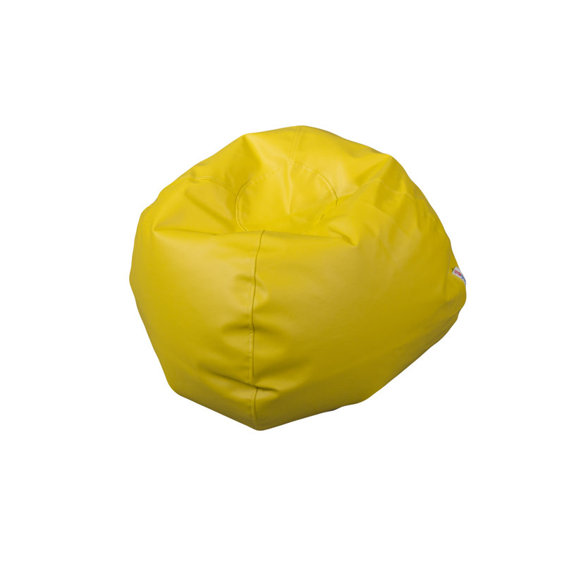 Fauteuil à billes classique en similicuir, Similicuir vinyle jaune