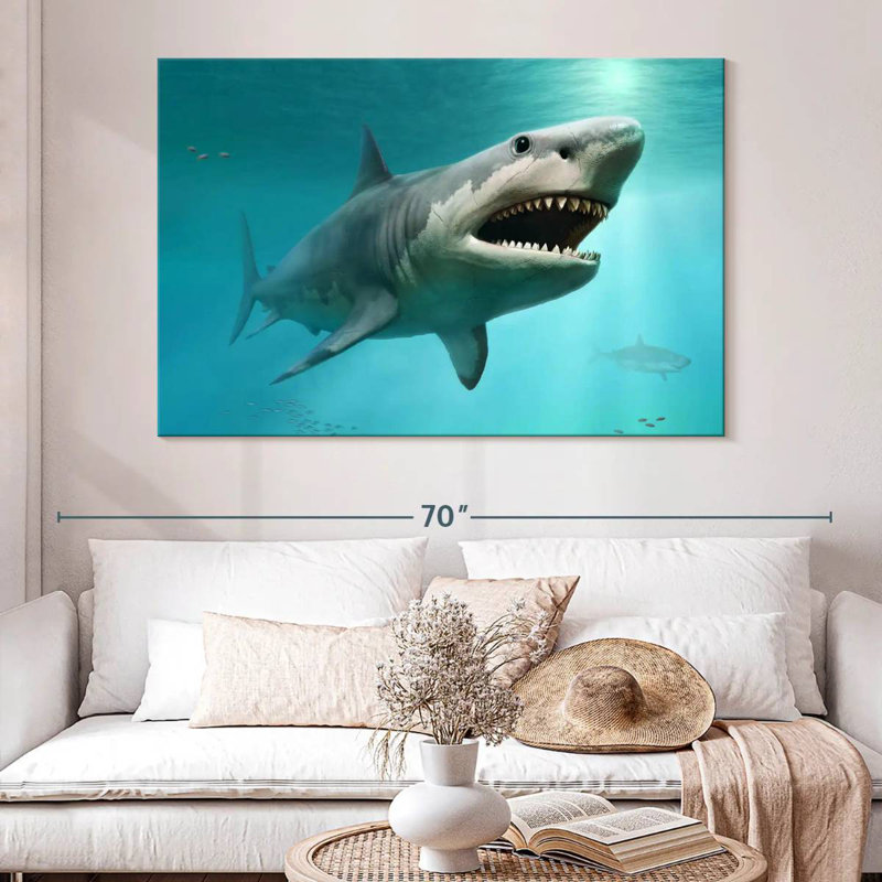 Brampt Extinct Megalodon Shark, 34'' H x 51'' W