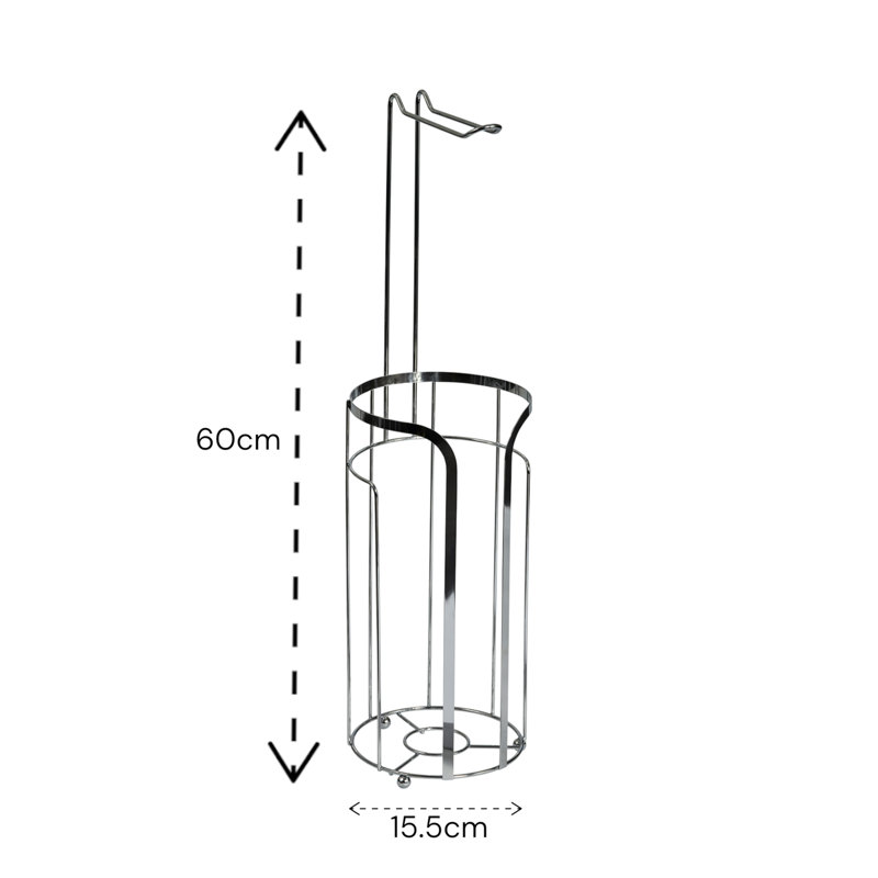 Dante Free Standing Toilet Paper Holder, Chrome