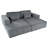 Sectional Sofa Bed, Corduroy 2-Seater  With 2 Throw Pillows-1305194919