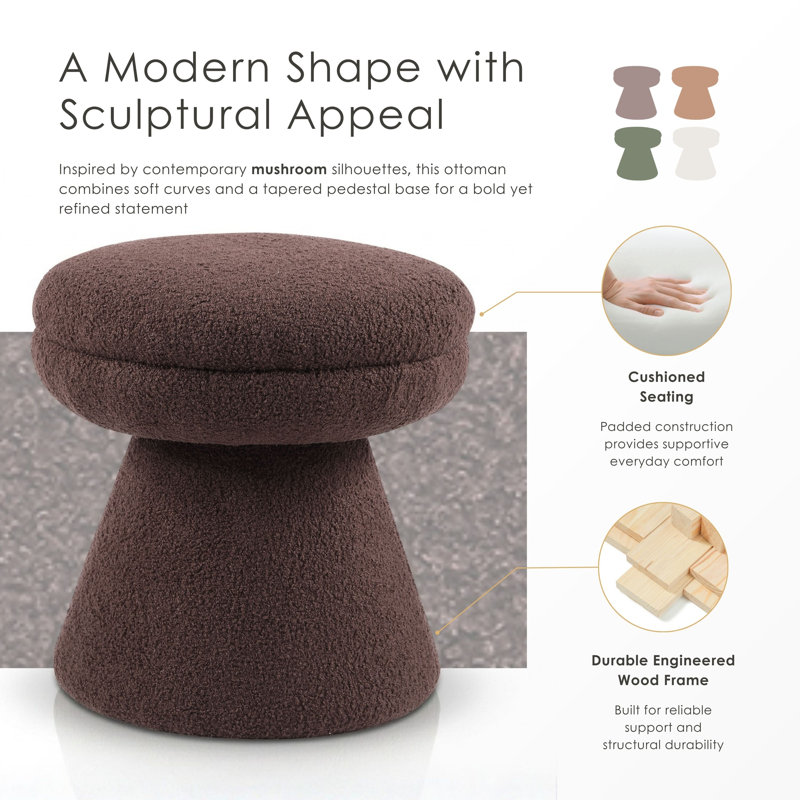 Hynda 18" Ottoman, Brown