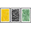 Linear Geometry " Yellow Green Geometric Variety Abstract Shape Illustration Modern Art Contemporary Minimal Ultra " 3 - Pieces-98696964-98696967