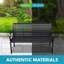 45,7 po Banc de patio en acier noir et WPC