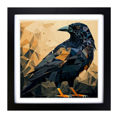 Crow Cubism - Framed Print