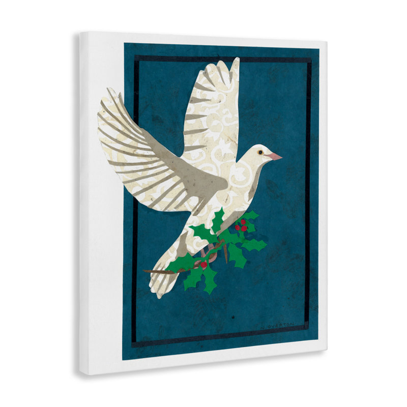 Colombe de Noël avec toile de houx, design par Nancy Overton, H 30 po x l 24 po