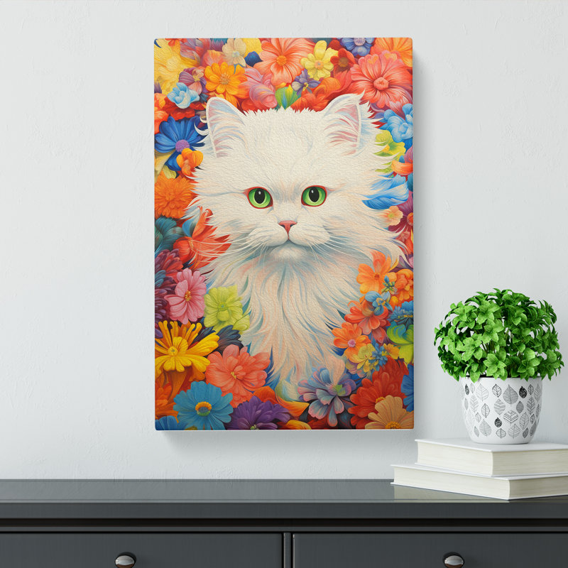 Persian Cat Colour Field No.2 - Wrapped Canvas, 50cm H x 35cm W x 3cm D