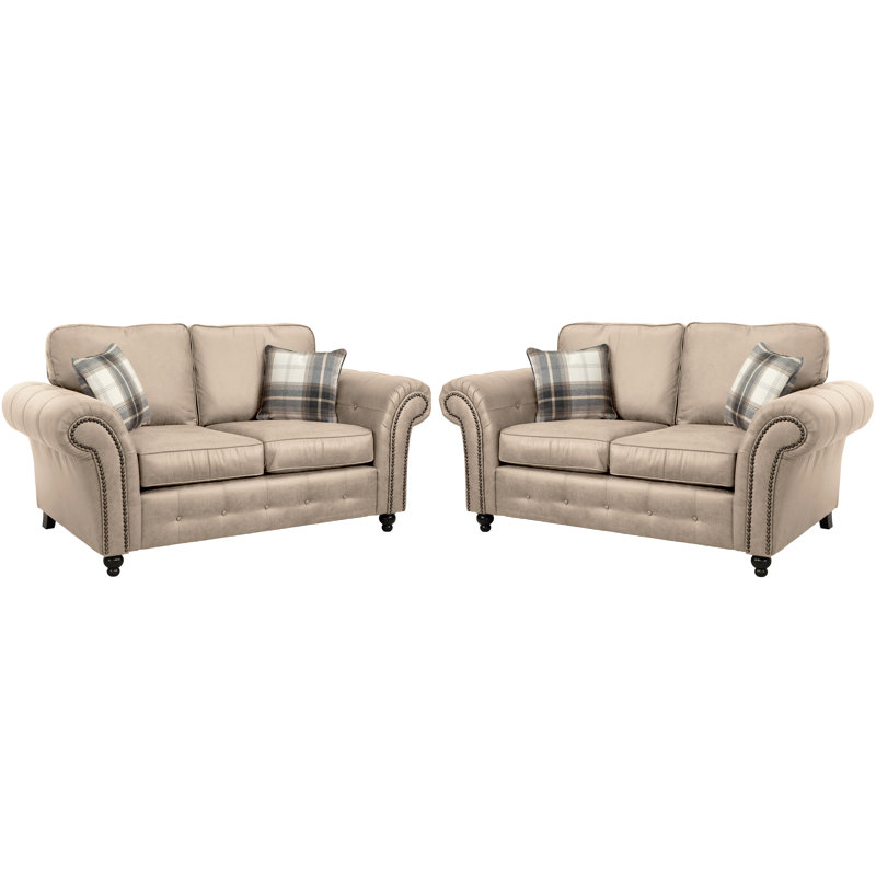 Bodnar 2 - Piece Faux Leather Living Room Set, Beige