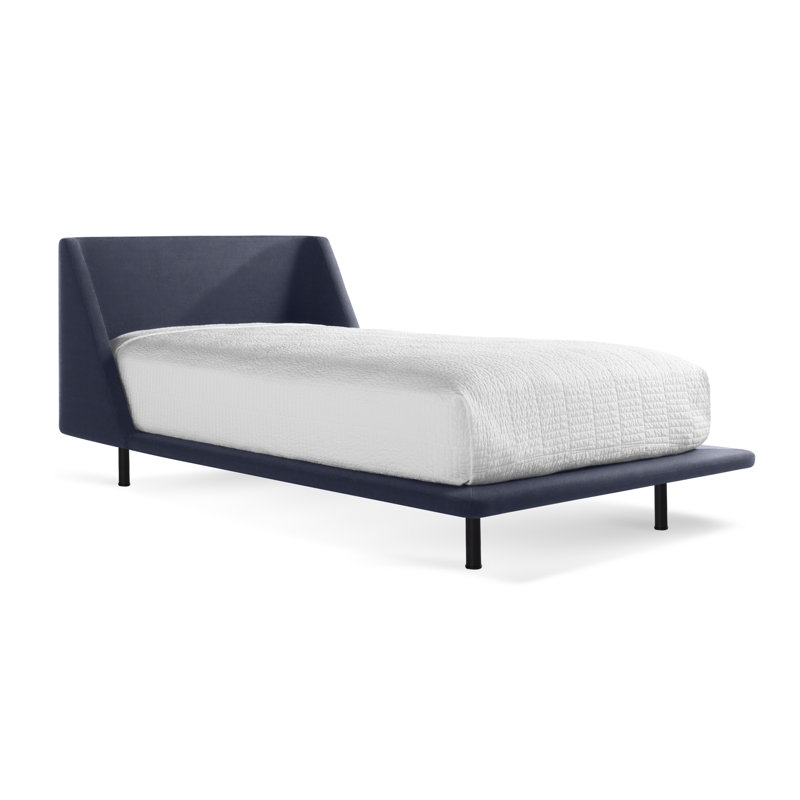 Nook Upholstered Bed, King, Edwards Navy Crossweave