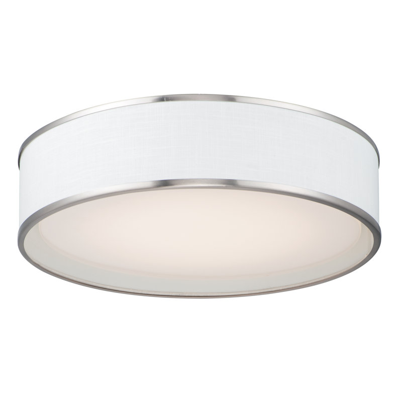 Plafonnier encastré à trois lumières DEL Jessalyn, H 5,5 po x l 20 po x P 20 po, Nickel satiné / Blanc