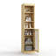 Armoire de rangement 100% bois massif 16,5 po avec portes en verre givré et tablettes réglables-1811749572