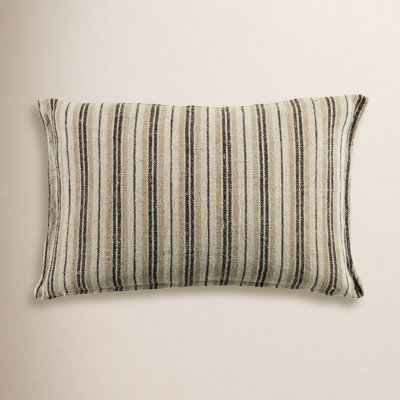 Regent Striped Linen Lumbar Throw Pillow