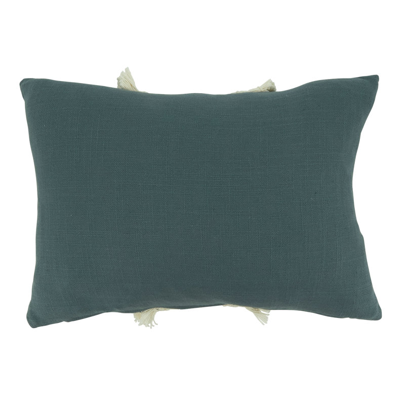 Fringe Lace Design Cotton Pillow Cover, 12 x 18 in