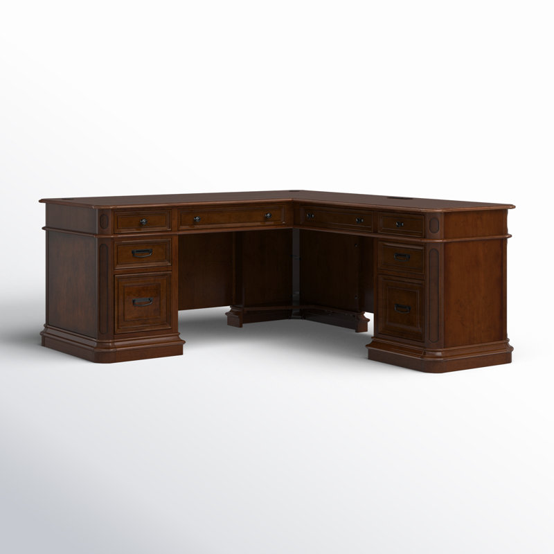 L-Shaped Executive Desk, Cherry