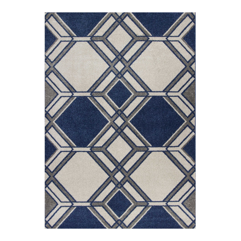 Ivory Geometric Area Rug, Runner 1'1" x 3'11"