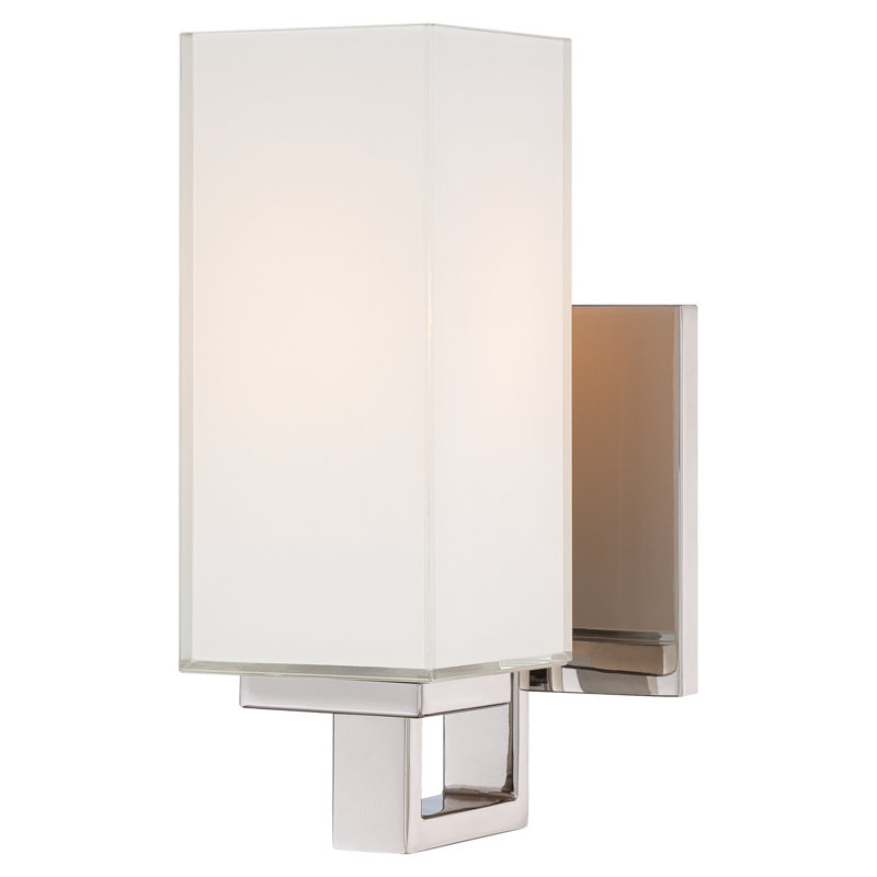 Steel Armed Sconce, Polished Nickel