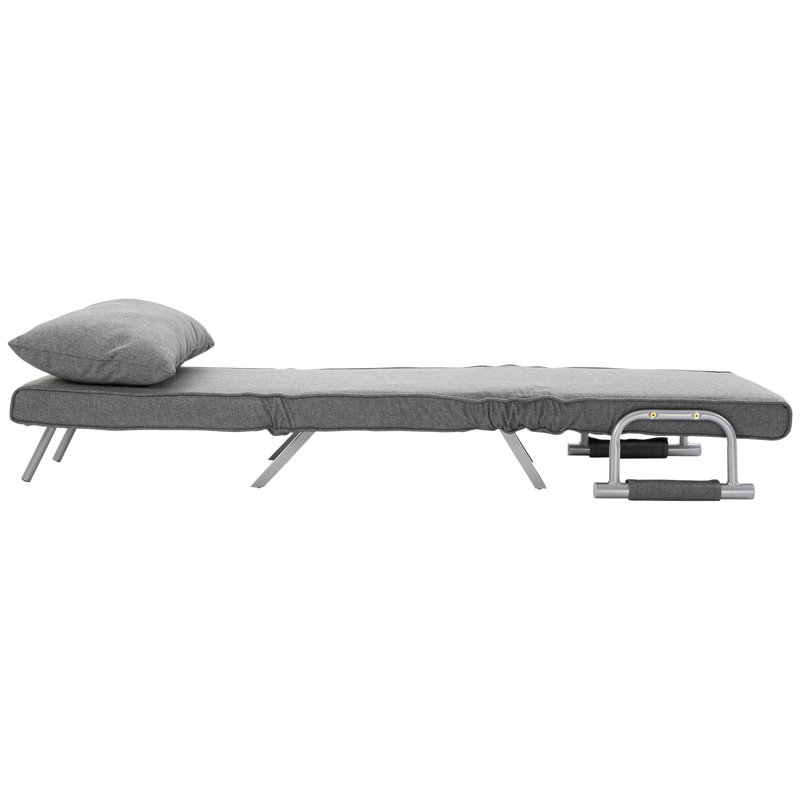 Longoria Single 25.6" Wide Tight Back Futon Chair, Gray/Microfiber/ Microsuede