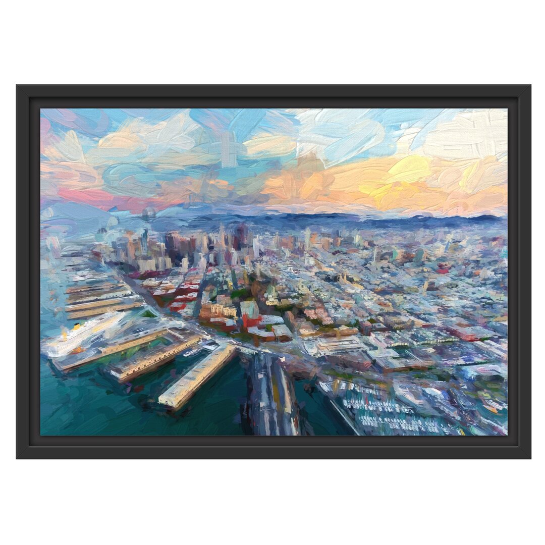 Gerahmtes Wandbild San Francisco bei Sonnenuntergang