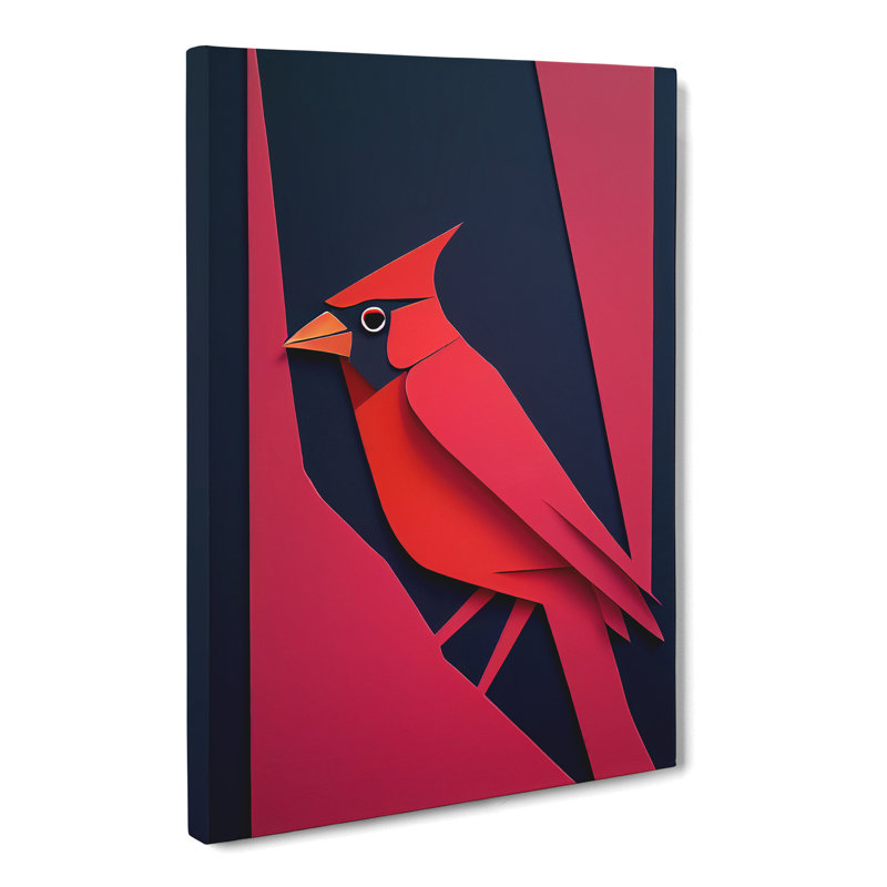 Cardinal Bird Silhouette - Wrapped Canvas, 76cm H x 50cm W x 3cm D
