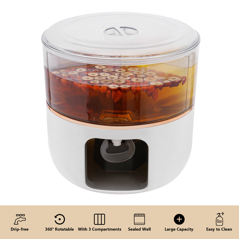 Destino 360° Rotatable Beverage Dispenser, White