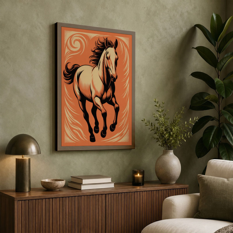 Spirited Horse Boho - Wrapped Canvas, 18x12 - 45.7 x 30.5 cm, White Border
