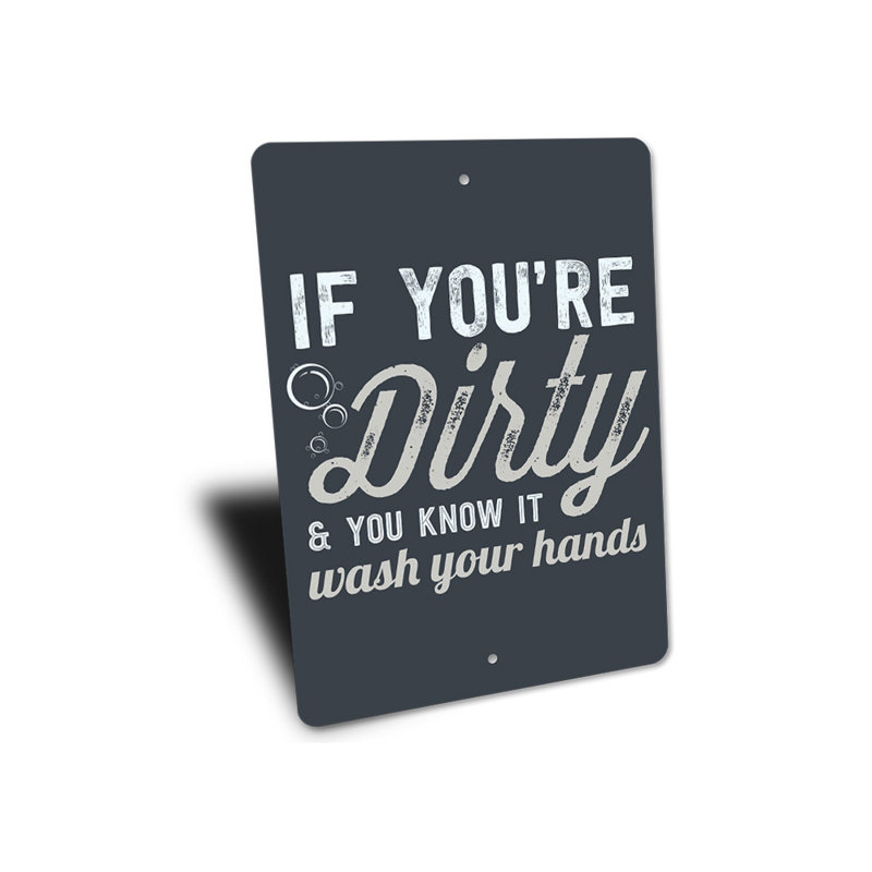 Enseigne en aluminium Wash Your Hands, H 14 po x l 10 po x P 0,04 po