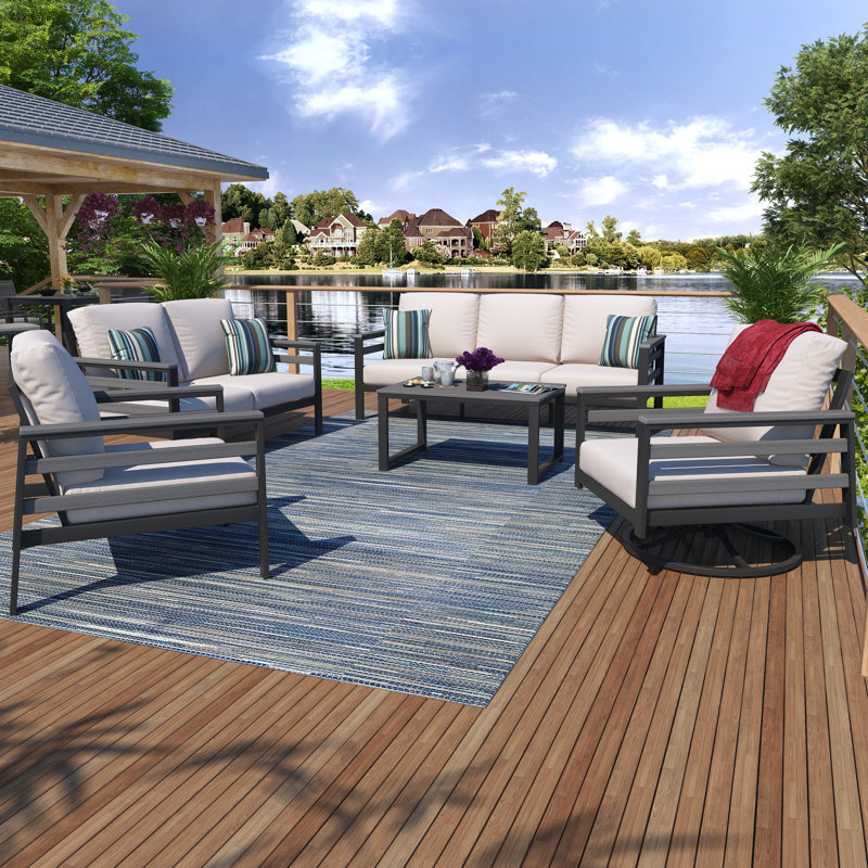 Ensemble de conversation avec canapé 5 pièces Townsend, Tissu naturel Sunbrella®