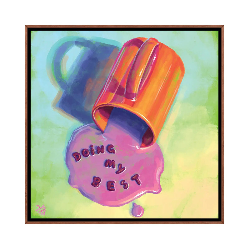 «Doing My Best», reproduction d'art sur toile encadrée, Brun, H 37 po x l 37 po, Toile à cadre flottant sans passe-partout
