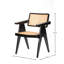 Chaise en teck teinté et rotin naturel-2050270114