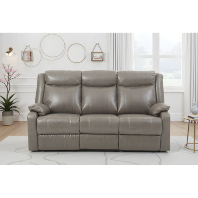 Saini Faux Leather Dual Reclining Sofa