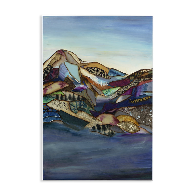 Plaque murale Patchwork Collages Mountains, design par Van Horne-Borcherding, H 15 po x l 10 po