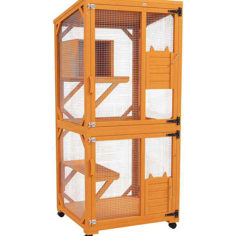 Versatile Cat House with Elevated Resting Area and Mobility Feature