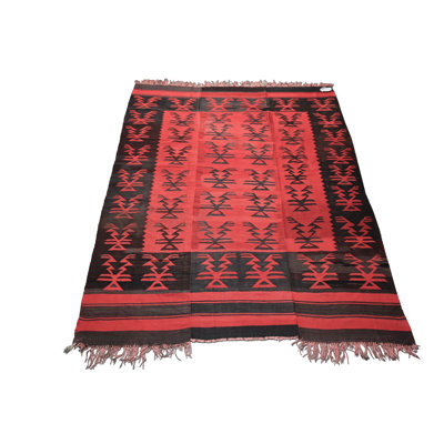 Tapis sud-ouest kilim turc en laine tissé à la main 7 pi x 8 pi 10 po