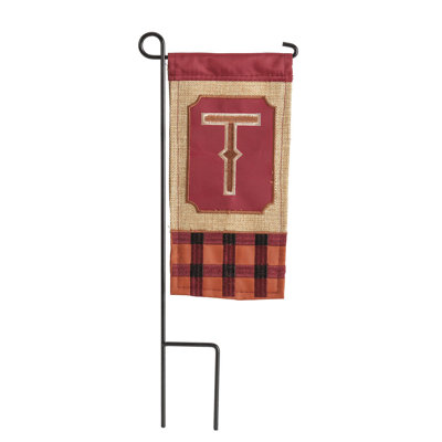 Mini Flag Fall Burlap Monogram 4x8.5
