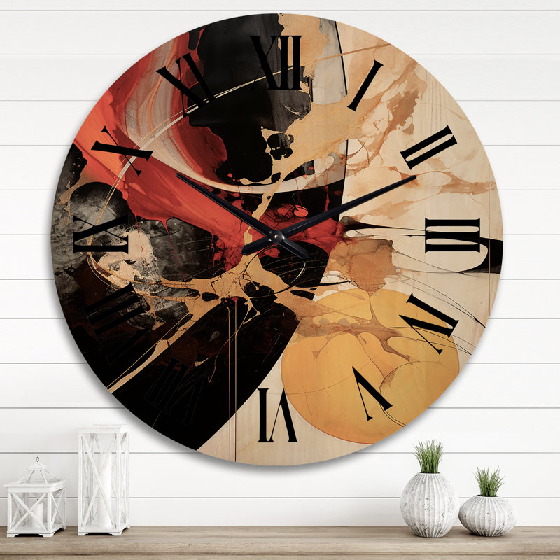 Horloge murale en bois massif Spacek, Très grand