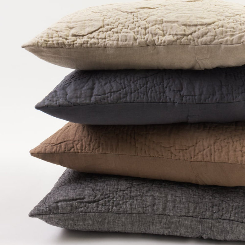Courtepointe en lin Barcelona, brun noyer, simple, Twin Quilt