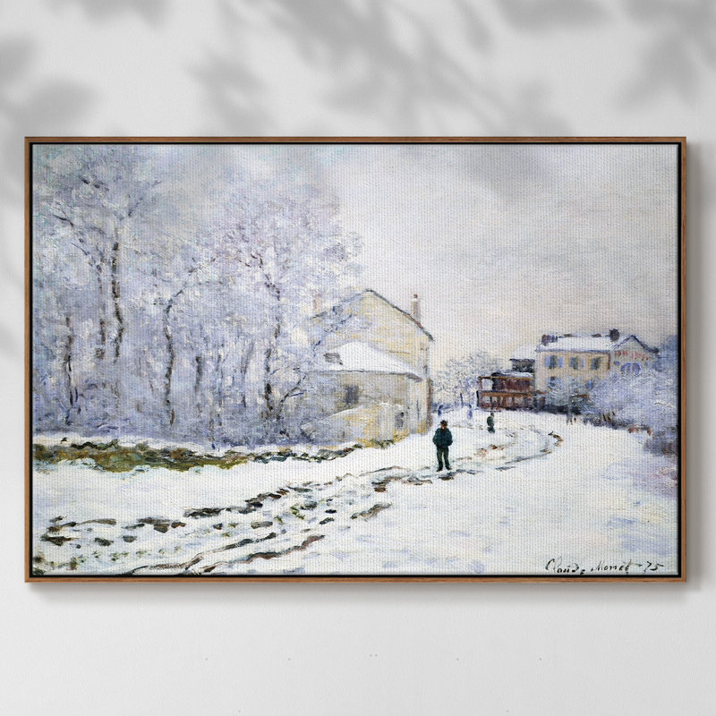 «Snow In Argenteuil», 1875, reproduction d'art sur toile, H 17 po x l 25 po x P 2 po, Noyer