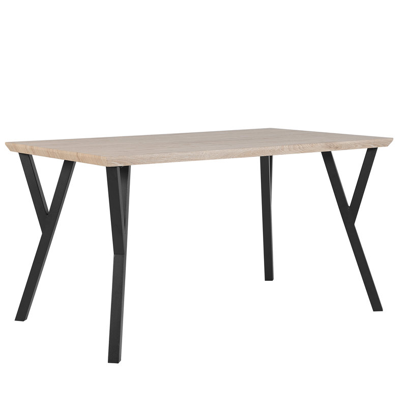 Naples Metal Base Dining Table, Light Brown