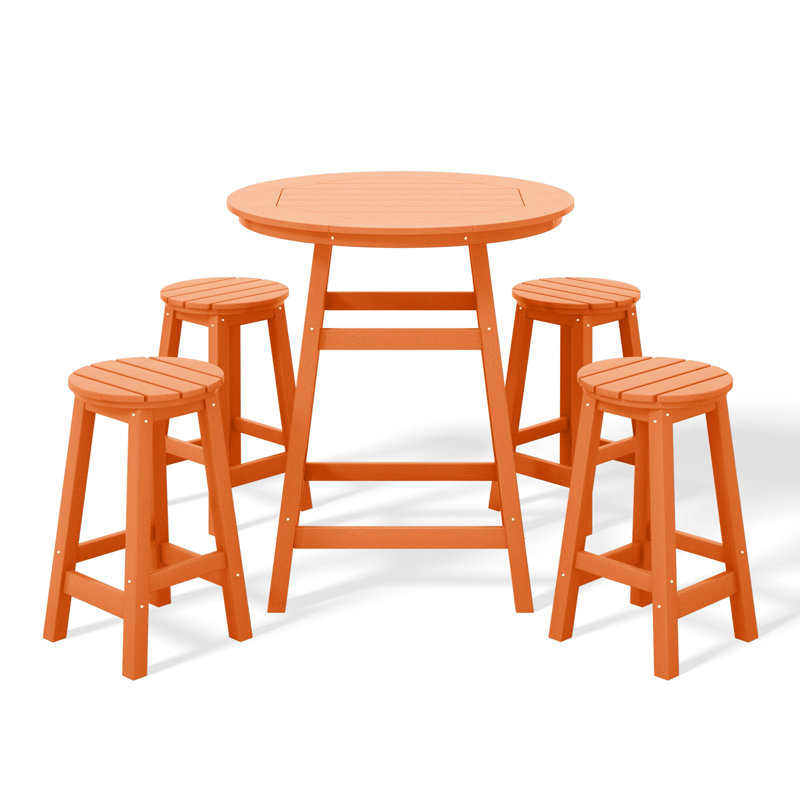 Laguna 5-Piece Round Counter Set, Orange