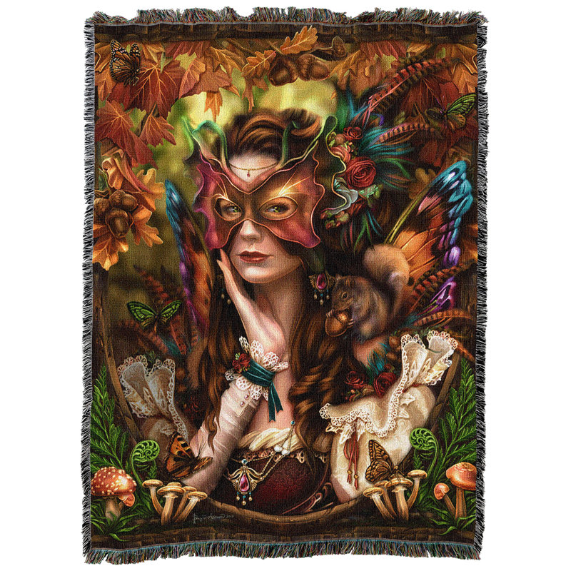 Pure Country Weavers Autumn Queen Blanket by Brigid Ashwood - Gift Fantasy Tapestry Throw Woven from Cotton - Made in the USA (72x54)