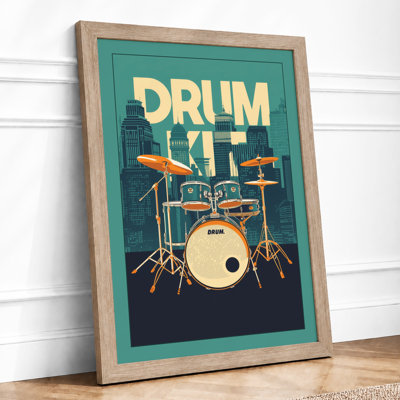 Urban Drum Kit Modern - Framed Print